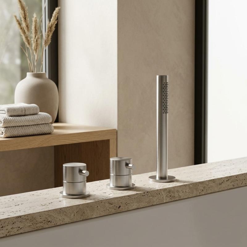 Aquanello Eterna 3-gats Badrandmengkraan met Handdouche RVS ET3100-02